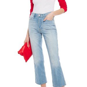 FRAME Le Sylvie distressed high-rise kick-flare jeans size 33